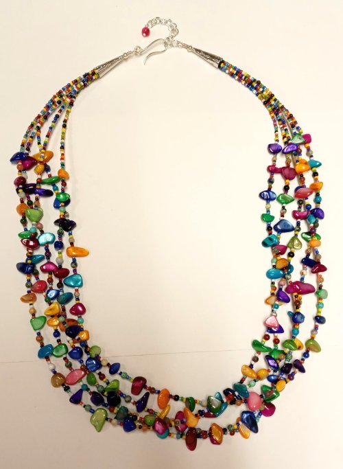 Judy Larson's Summer Fun Necklace - , Beading, Loops, Wire Loop, Wrapped Wire Loop, Beads, finished product